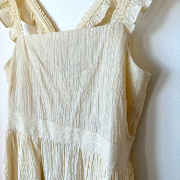 Madewell Cream Ruffle Mini Apron Dress - Picture 3 of 5